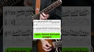 Legato, Tim Miller style, Diatonic, quintuplet 7th chord Arpeggios