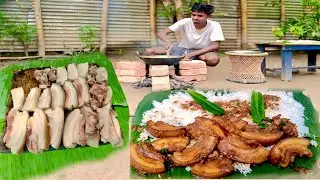 VILLAGE FAMUS DELICIOUS PORK FRY |Cooking & Eating | Village Traditional Pork Recipe 