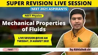 SUPER REVISION- Mechanical Properties of Fluids - High Impact Qs for NEET 2021