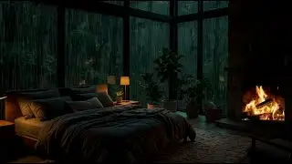 🔥Rain & Fireplace | Sleep Instantly, Stay Asleep🌧️