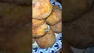 Air fried. Discard Having. Cinnamon Sugar Tasting. Donut Holes!! #donuts #fyp #plantbased #vegan