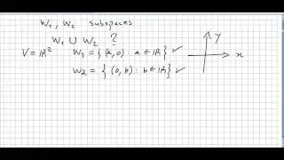 Linear Algebra 120, Union of Subspaces