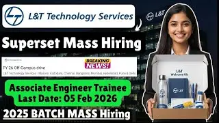 L&T Mass Hiring Freshers 2026 via Superset | Associate Engineer Trainee | Hurry Up!