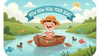 Row Row Row Your Boat 🚤 | Nursery rhyme & sing along for kids | Fun learning songs