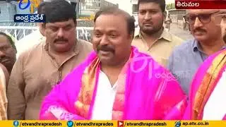TANA Conference president Satish Vemana Visits Tirumala