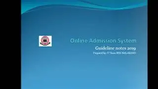 Tutorial video for class 9th. BISE MALAKAND 2019 online admissions