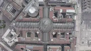 D-Log. Milan, Italy. Gallery of Victor Emanuel II 1865-1877 year of construction. Roofs of the city