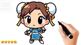 How To Draw Chun Li From Street Fighter (Easy and Cute)