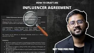 How to draft an INFLUENCER AGREEMENT? | Contract drafting | Rohit Pradhan