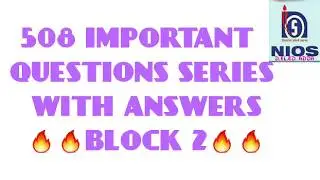 508 Block 2 Important question series with answers