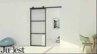 Glass Sliding Barn Door - JuBest TKM02 Installation Video