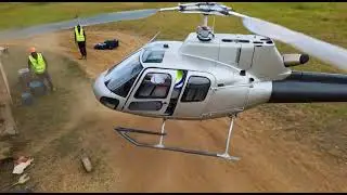 Flying from my work supervision site with my private helicopter 🚁