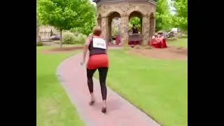 nene running with a high heels 