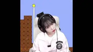 cute Jo Yuri tilting her head confused playing Cat Mario