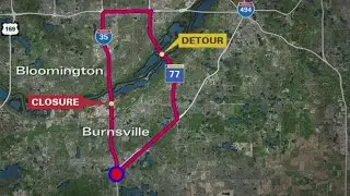 I-35W closing from Burnsville split to I-494 in Bloomington
