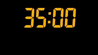 35 Minute Yellow Digital Countdown Timer &mdash; Clean & Minimal LED Focus Timer in HD (No Ads)