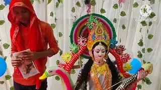 Saraswati Puja in my village 🔥 full of decoration 🔥blessing from Saraswati maa💫 #saraswatipuja #vlog
