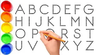 Alphabet, ABC song, abcd, a to z, Kids rhymes, collection for writing along dotted lines for toddler