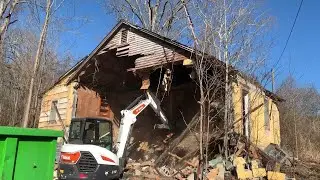 Abandoned Home Demolition Southern Illinois - Day 2.1 with the Bobcat Mini Excavator