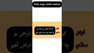 learn daily usage sindhi sentence #sindhilanguage #learnsindhiwithkanwal