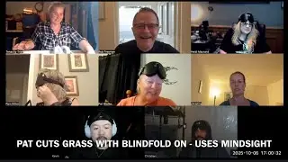 598 Pat Tells 1 Minute Story - Cutting Grass With Blindfold Mask On - Using Only Mindsight To See