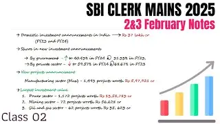 Class 02 - 2 & 3 February Current Affairs Revision SBI CLERK Mains GA Course