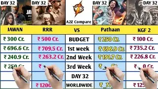 Jawan Vs RRR Vs Pathaan Vs Kgf 2 Worldwide Collection Day 31 | Jawan Box Office collection Day Wise