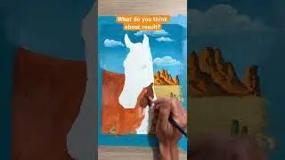 Realistic horse painting with gouache #gouache #horse #painting #drawing