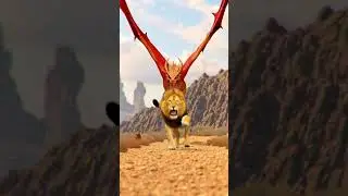 LION vs Dragon  Epic battle #shorts #viral #wildlife