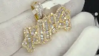 KING Graffiti Diamond Pendant 3.03cttw 10K Yellow Gold | Custom Hip Hop Jewelry | HipHopBling