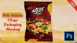 Free Snacks Chips Packaging Mockup | Photoshop Tutorial