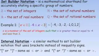 Set Builder and Interval Notation