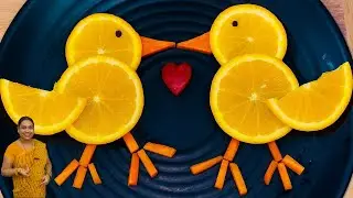 Creative Carrot Bird Food Art 🥕 | Fun & Healthy Snack Idea for Kids! | Easy Garnish Tutorial