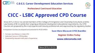 CICC Approved CPD Courses. C.D.E.S. Professional Continued Education Course