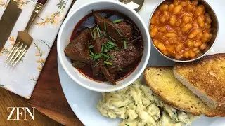 Cooking delicious beef liver with scrambled eggs & baked beans for breakfast | Zim Food Network