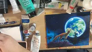 Acrylic Painting Process: Surreal Fox with Earth