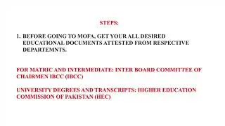 How to attest your documents from MOFA/Ministry of foreign affairs of Pakistan.