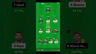 23💸th IPL Match PBKS vs SRH Dream 11 Team 2 Crore winning team #team #viral #shorts #dream11  #srh