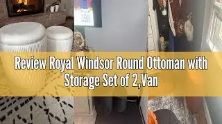 Review Royal Windsor Round Ottoman with Storage Set of 2,Vanity Stool with Storage for Bedroom, Otto