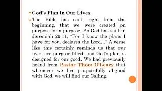 Thom O&rsquo;Leary Mountainbrook Church: How the Bible Shapes True Purpose in Life