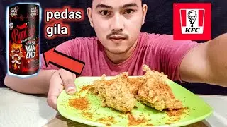 gila guys!!! makan ayam KFC + bon cabe level 50 max end! hot banget!!