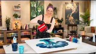 I Chased the PERFECT TURQUOISE Color 😱 HUGE Canvas - Acrylic Pouring - Fluid Art - Abstract Art