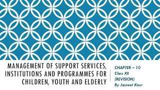 Management of Support Services,Institutions and Programmes for Children, Youth and Elderly |Revision
