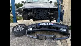 D&eacute;montage de la face avant de la E36 ! les choses s&eacute;rieuses commencent !