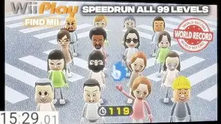 [WORLD RECORD] Wii Play - Find Mii All 99 Levels Speedrun [15:29] - NinjaZX777