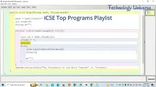 Java Mastery for ICSE: Find Word Frequency in a Sentence  Part 2 | Best Java Tutorial for Beginner