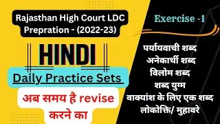 Rajasthan High Court LDC Exam Preparation || Hindi Practice Sets || Dubey ji ki pathshala