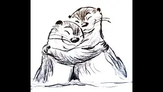 A drawing expressing the love of beavers  , Easy Drawing Exercises for Beginners
