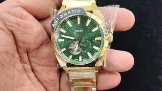 Fossil Gents Automatic Golden Green Watch Review #navyawatchgallery #fossilwatches