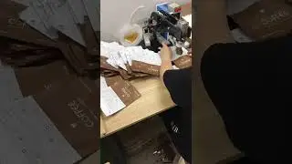 Installing the degassing valve for stand up coffee bags